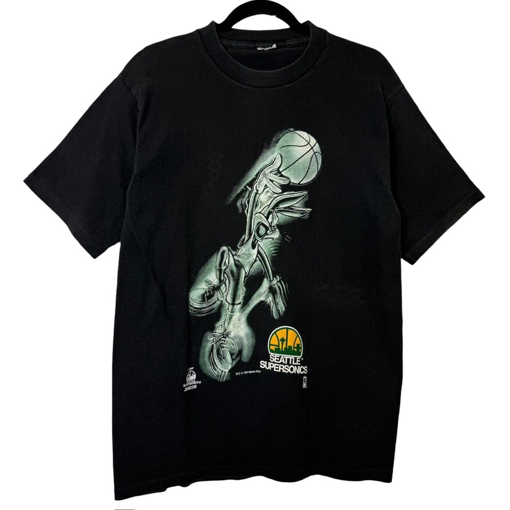 VTG Seattle Supersonics Looney Toon Bugs Bunny 1993 NBA T-Shirt Sz M/L